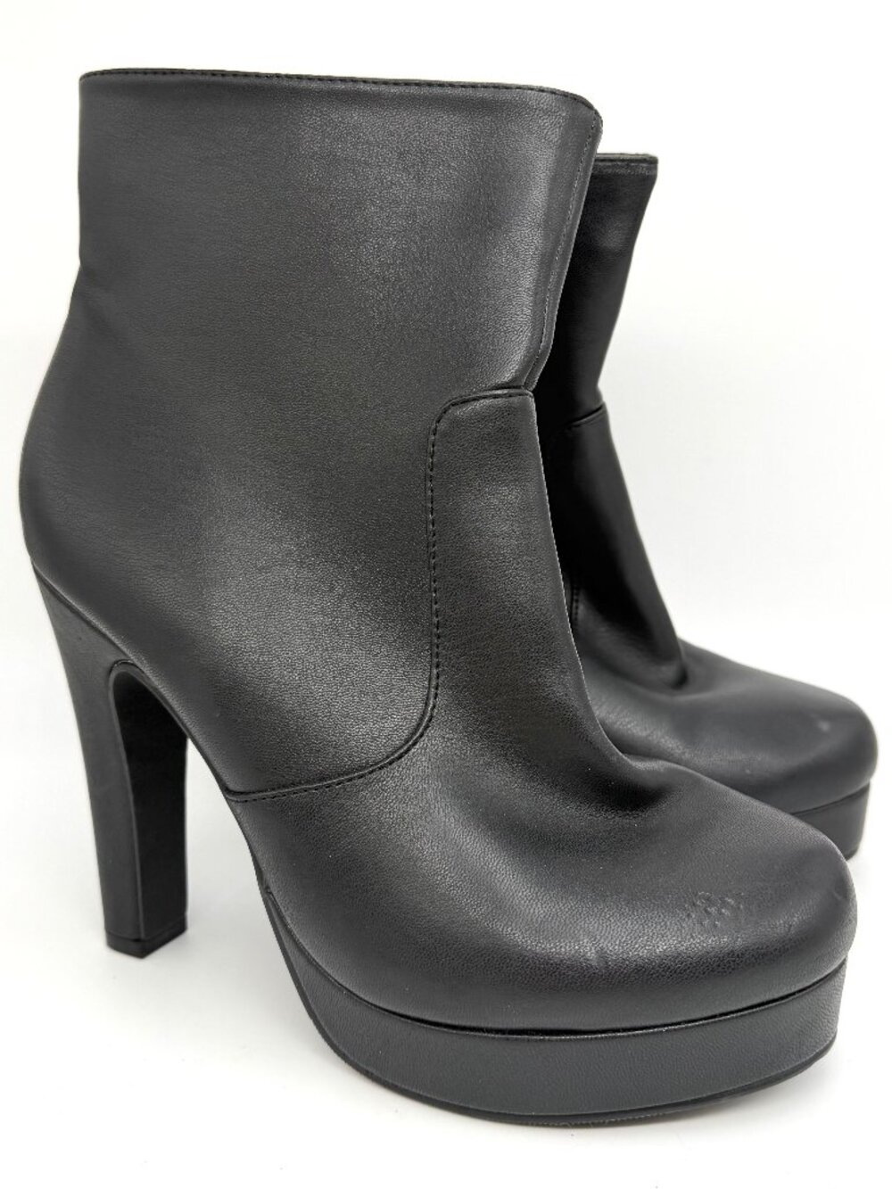 Torrid Black Faux Leather Heeled Ankle Boots - Size 8